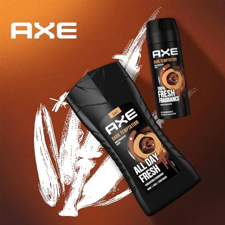Axe 3-in-1 Duschgel & Shampoo Dark Temptation für ganztägige Frische, unwiderstehlichen Duft und eine angenehme Dusche dermatologisch getestet 250 ml – Bild 4