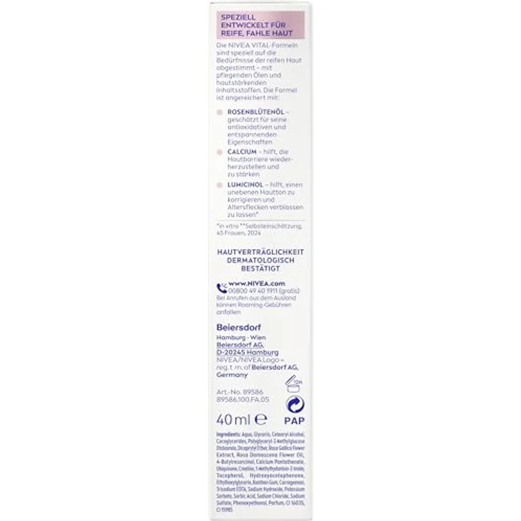 NIVEA VITAL Strahlender Teint 3in1 Beauty Gesichtsserum, Anti-Altersflecken, 40 ml Damen, mit Rosenblüten-Öl und Lumicinol – Bild 4