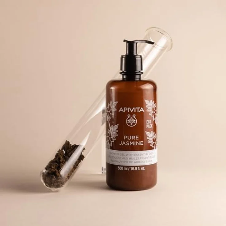 Apivita Pure Jasmine Shower Gel, feuchtigkeitsspendendes Duschgel mit ätherischem Öl, 500 ml – Bild 5