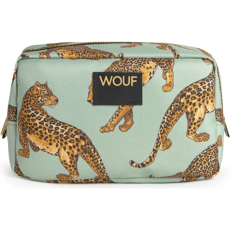 Wouf Necessaire Kosmetiktasche aus Kunststoff, Emerald Leopard, Grün, made in Spain