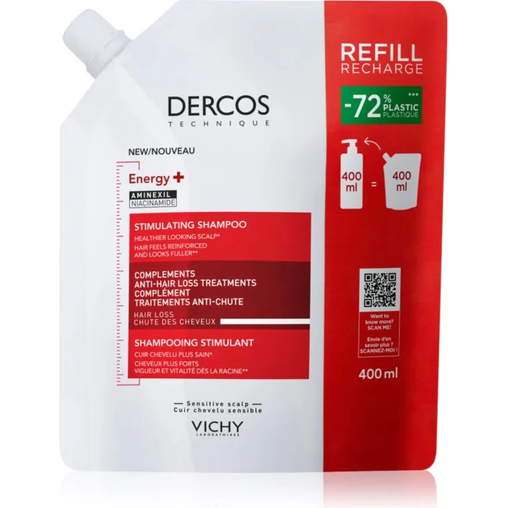Vichy Dercos Energising, stärkendes Shampoo gegen Haarausfall, 400 ml, hypoallergen