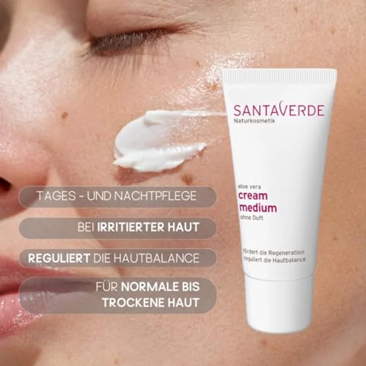Santaverde Aloe Vera Creme Medium ohne Duft 30 ml Tagespflege – Bild 5