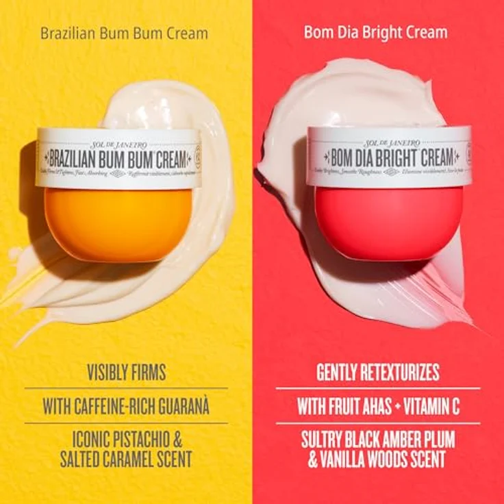 Sol de Janeiro Mini Body Cream Duo Set, Brazilian Bum Bum Cream & Bom Dia Bright Cream, 2 x 25 ml, Vitamin C Formel, Reisegröße – Bild 2