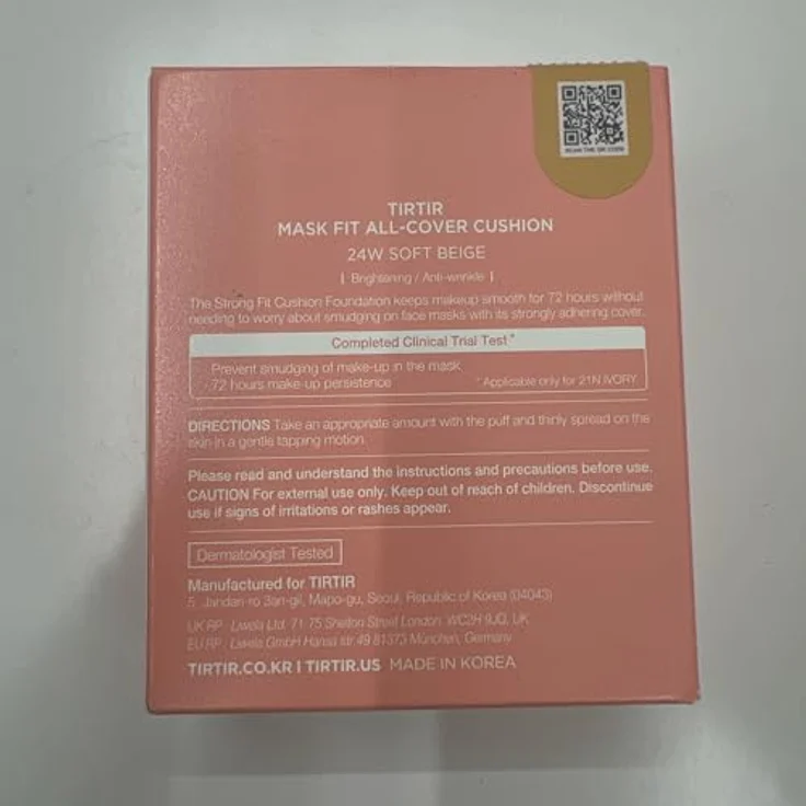TIRTIR Mask Fit All Cover Cushion, mattierendes Make-up mit ausgezeichneter Abdeckung, Farbton 24W Soft Beige, 18 g – Bild 8