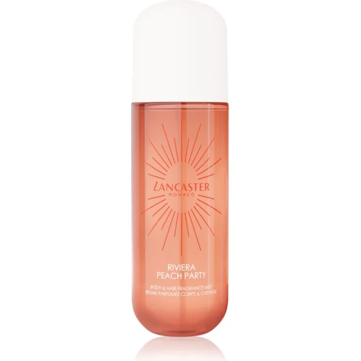 Lancaster Eau de Lancaster Hair & Body Mist, Fragrance Mist für Gesicht, Körper und Haare, fruchtiger Duft Peach Party, 236 ml