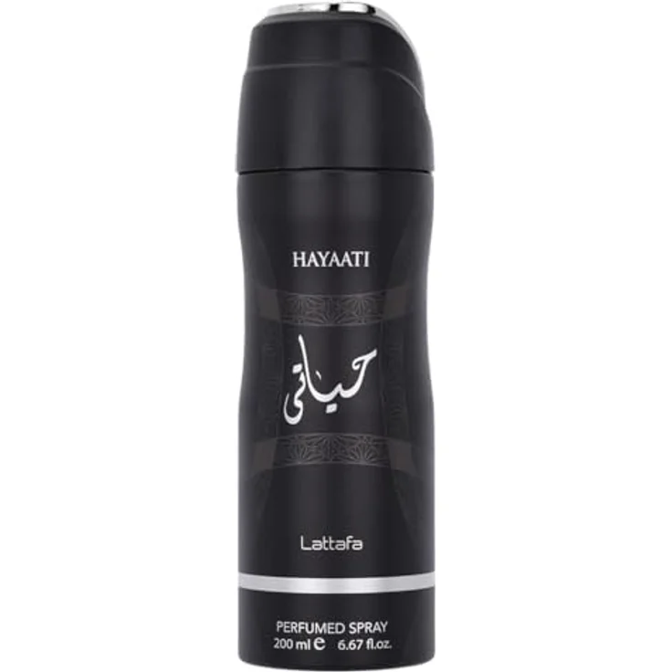 Lattafa Hayaati Parfumé Deodorant Spray für Unisex, holzaromischer Duft mit Apple, Bergamot, Cinnamon, Moschus und Vanille, 200 ml