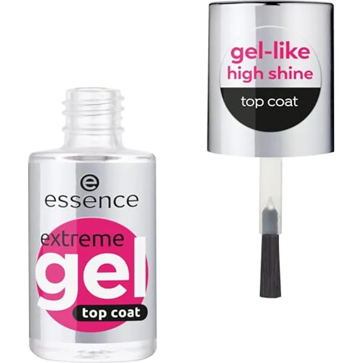 essence cosmetics extreme GEL Top Coat Überlack Nr. 01 Transparent - langanhaltend, glättend, schützend, glänzend, vegan - 1er Pack (8ml)