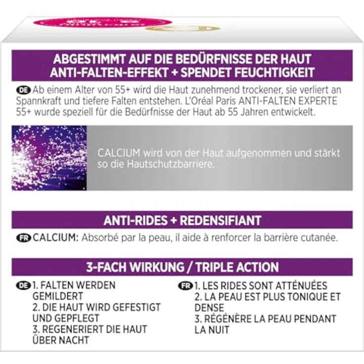 L'Oréal Paris Anti-Falten-Experte 55+ Calcium Nachtcreme 50 ml – Bild 4