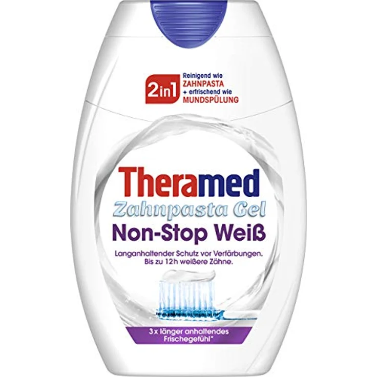 Theramed 2in1 Non-Stop White 75 ml, mit Whitening-Effekt für eine sanfte Zahnaufhellung – Bild 2
