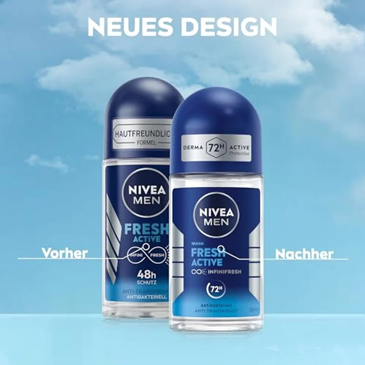 NIVEA MEN FRESH ACTIVE Deo-Roller, 50 ml mit 72 Stunden Schutz und frischem Duft – Bild 5