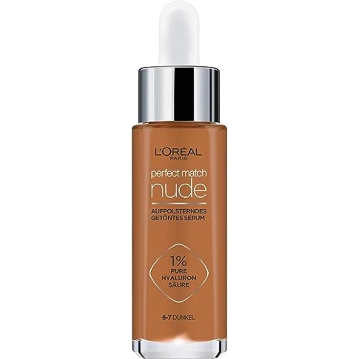 L'Oréal Paris Getöntes Serum, Pflegende, flüssige Foundation mit Hyaluronsäure, Perfect Match Tinted Serum, Nr. 6-7 mittel, 1 x 30 ml