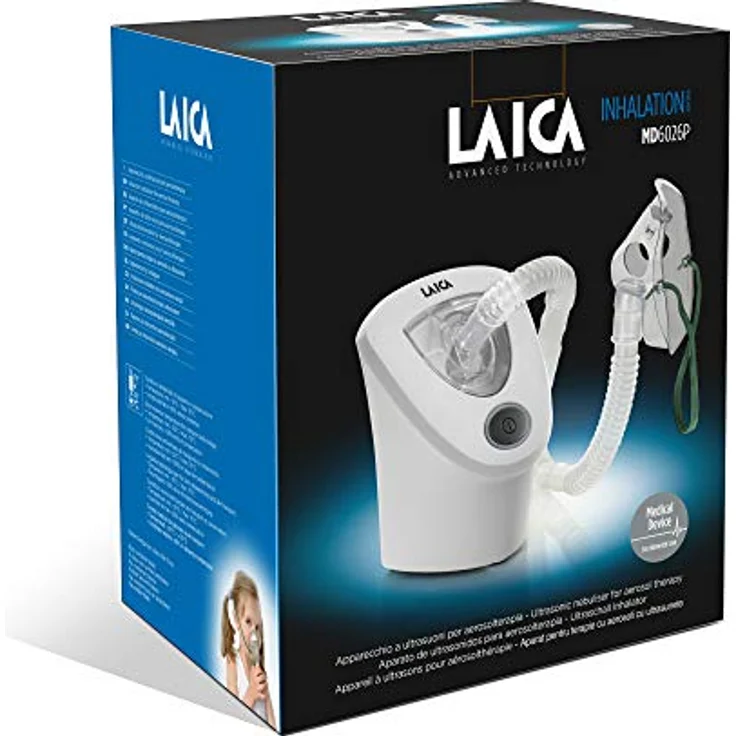 Laica MD6026P, Ultraschall Inhalator für Aerosoltherapie, leise und einfach zu bedienen, weiß – Bild 3