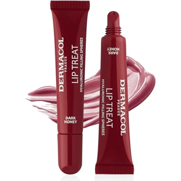 Dermacol Lip Treat Hydratisierendes Lipgloss, Farbton 10 Dark Honey, spendet Feuchtigkeit und glättet feine Linien, 10 ml – Bild 1