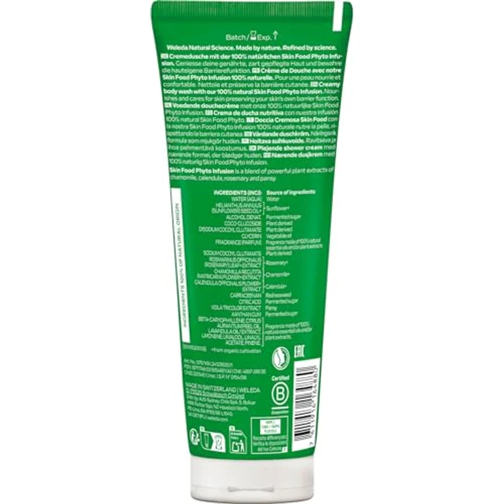 Weleda Bio Skin Food Shower Cream, sanftes Duschgel mit Feuchtigkeit für zarte, tiefengepflegte Haut, 200ml – Bild 2