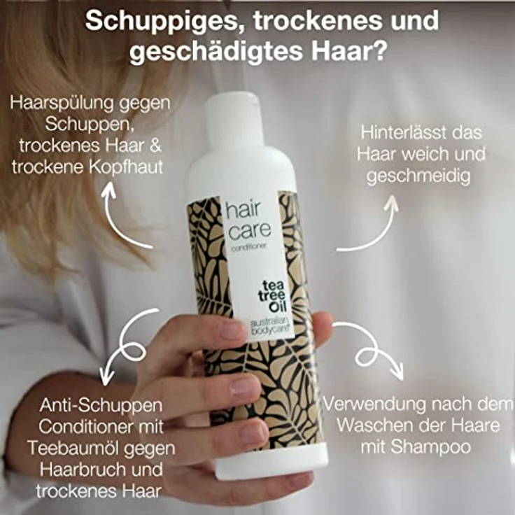 Australian Bodycare Teebaumöl Haarspülung 500 ml | Conditioner bei Schuppen, Juckender und Trockener Kopfhaut | Auch bei Pickeln auf der Kopfhaut | Anti-Schuppen | 100% Vegan – Bild 2
