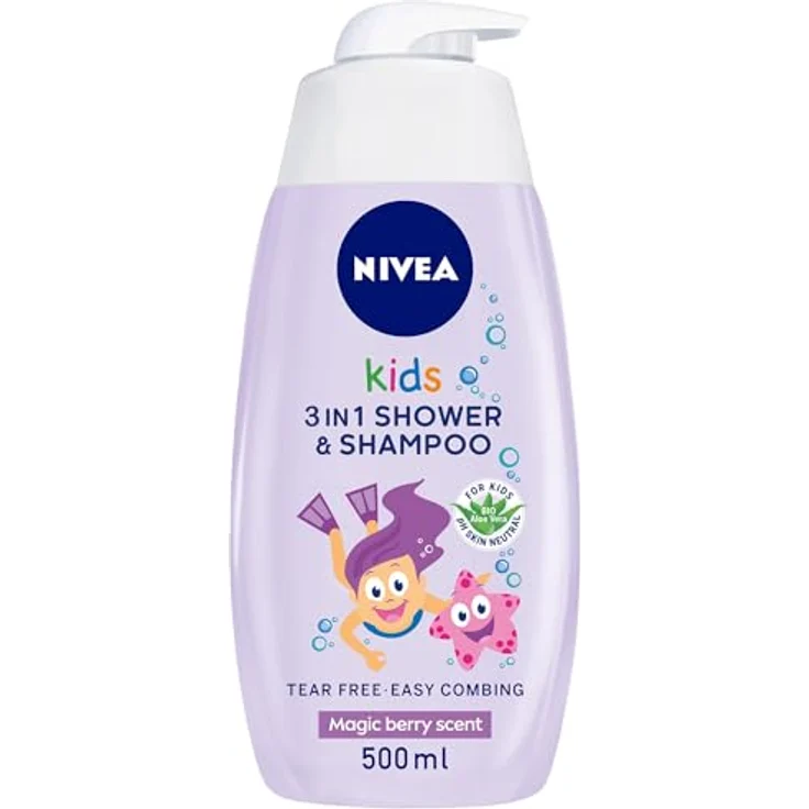 Nivea Kids 2in1 Shower & Shampoo Sanftes Duschgel und Shampoo 2 in 1 500 ml für Kinder – Bild 2