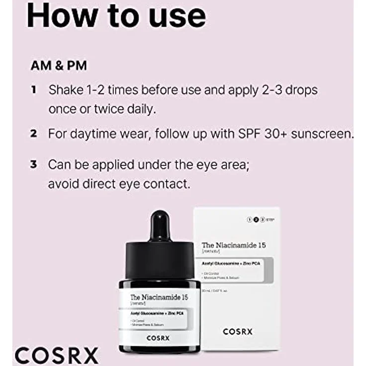 COSRX Niacinamide 15% Gesichtsserum, Verkleinert Poren, Beruhigt Rötungen, Korrigierende Behandlung, 20 ml, Korean Skincare – Bild 5