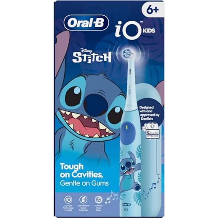 Oral-B iO Kids Disney Stitch, elektrische Zahnbürste für Kinder, mit Magnetantrieb, Reise-Etui, für 6 Jahre+, 1 St. – Bild 1