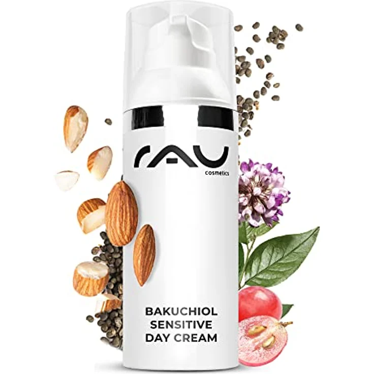 RAU Cosmetics Bakuchiol Sensitive Day Cream 50 ml - Leichte Tagescreme für reife & unreine Haut - Anti Aging Creme mit Bakuchiol - RAU Cosmetics - Gesichtspflege mit Kollagen Booster – Bild 1