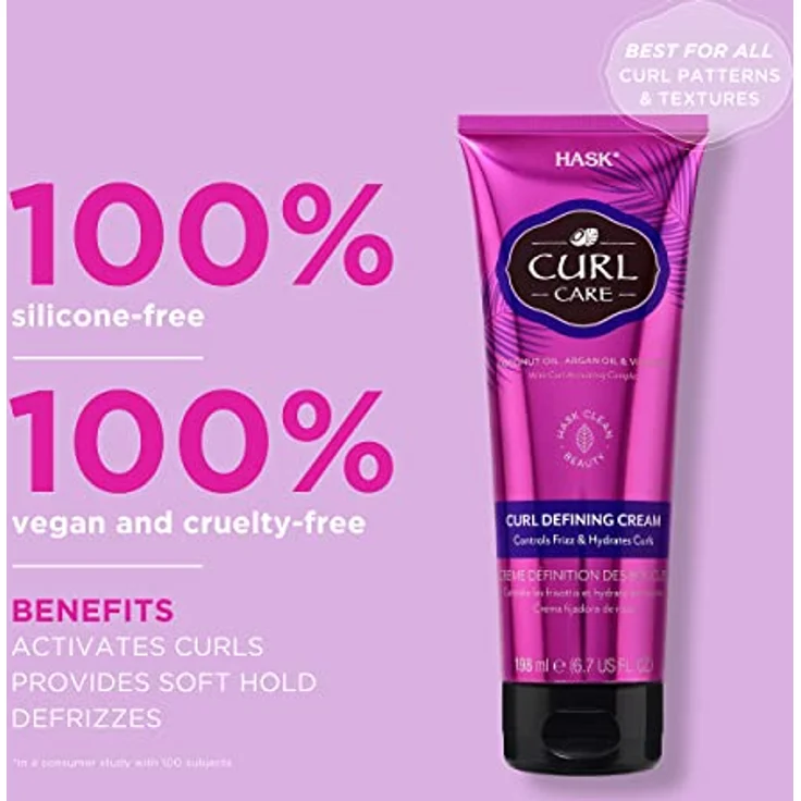 HASK CURL CARE Definierende Lockencreme – vegan, tierversuchsfrei, farbsicher, glutenfrei, ohne Sulfate, ohne Parabene – 198 ml – Bild 3