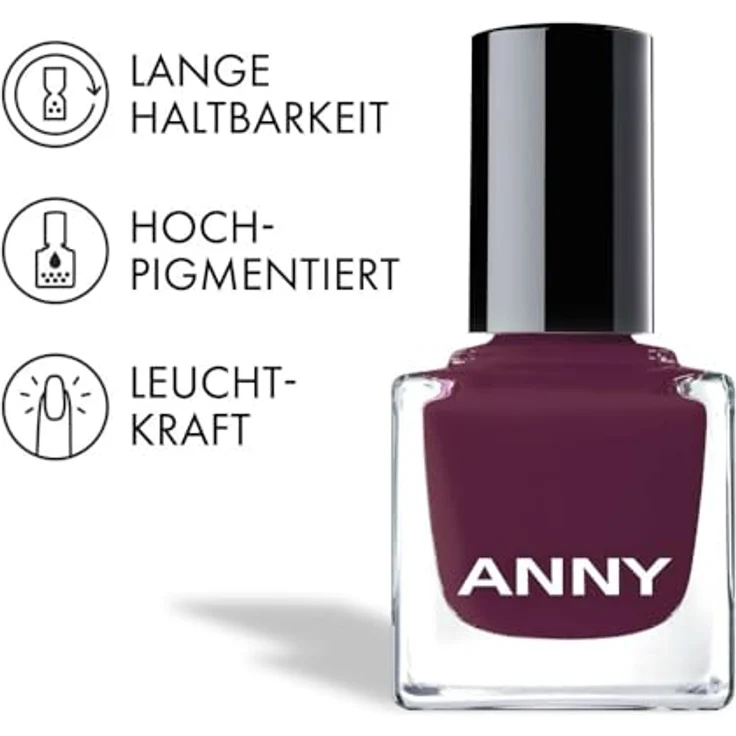 ANNY Nail Polish – Cheeky Plum Berry, Hochwertiger Farb-Nagellack mit langanhaltendem Glanz, splitterresistent und schnelltrocknend, 15 ml – Bild 4