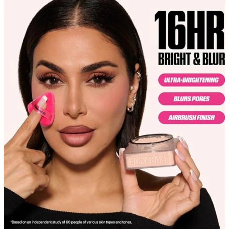 Huda Baby Bake Mini Easy Bake Loose Powder, Fixierpuder in Cherry Blossom für professionelles, langanhaltendes Finish, 6 g – Bild 4