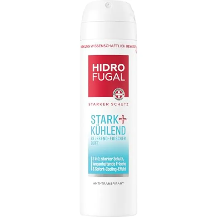 Hidrofugal STARK + KÜHLEND Spray, Antitranspirant Deo mit Sofort-Cooling-Effekt, Aloe Vera, alkoholfrei, 150 ml