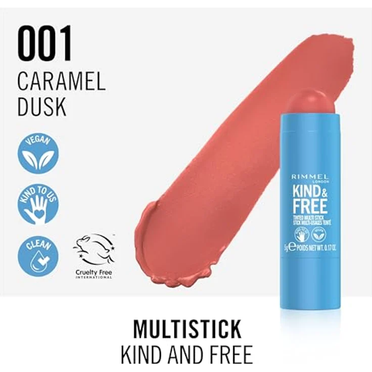 Rimmel London KIND & FREE tinted multi stick 5 gr, végétalien et hydratant, nuances parfaites – Bild 3