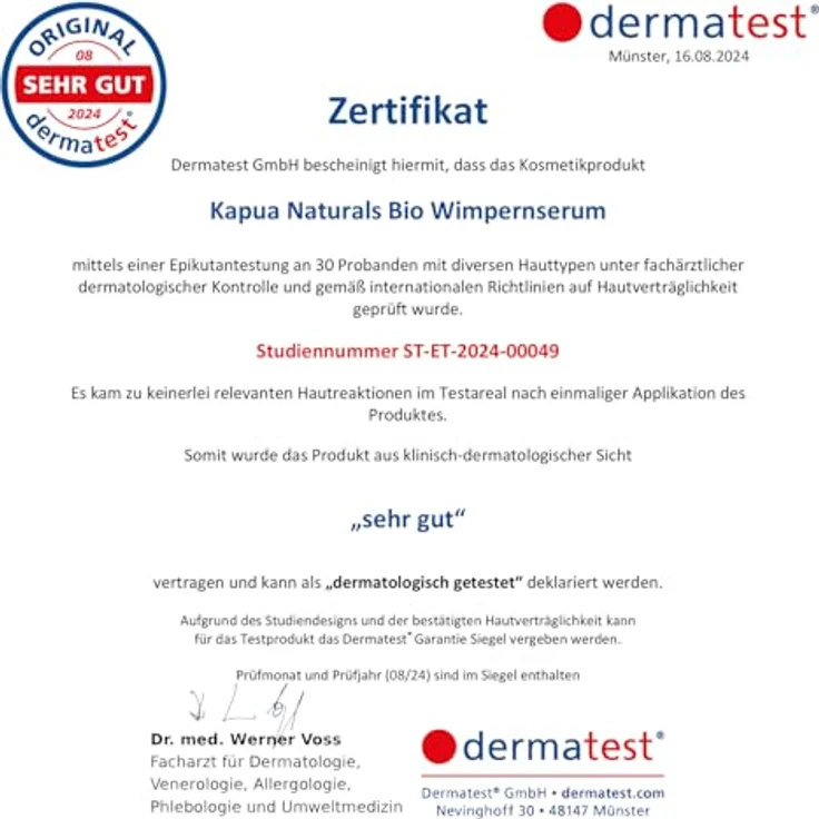 Kapua Naturals BIO Wimpernserum, Wachstum TESTSIEGER, hormonfrei, Multi-Peptid-Komplex, Koffein, Hyaluronsäure, Biotin, 7,5ml, Naturkosmetik Made in Germany – Bild 5