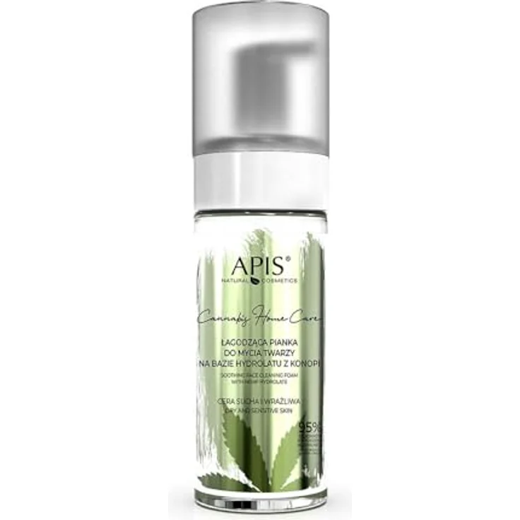Apis CANNABIS HOME CARE Lindernder Schaum, 150 ml Gesichtsreinigung mit Cannabis-Duftwasser und Hyaluronsäure für empfindliche Haut