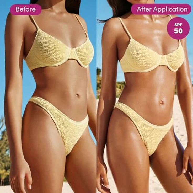 Coco & Eve Highlighter Body SPF 50, 150ml, mit sofortigem Bronzing-Effekt und tropischem Mango-Duft – Bild 3