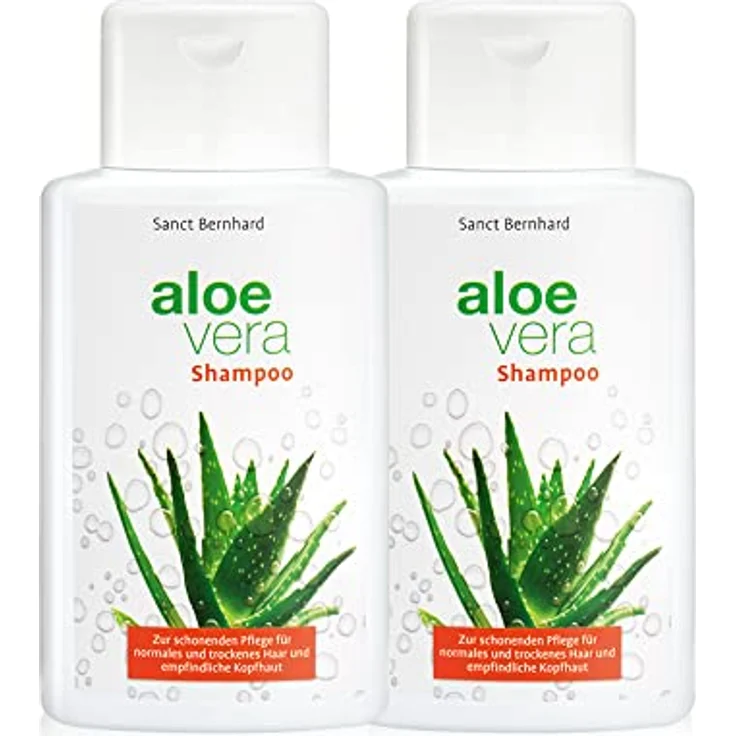 Sanct Bernhard Aloe Vera Shampoo, 2 x 500 ml, milde Reinigung und Pflege für glänzendes Haar, beruhigt empfindliche Kopfhaut – Bild 1