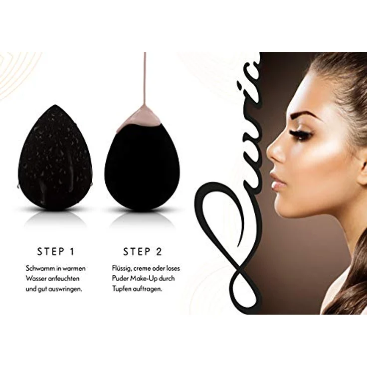Luvia Cosmetics Make-up Schwamm Make-up Blending Sponge Set-Black, 2 tlg. – Bild 7