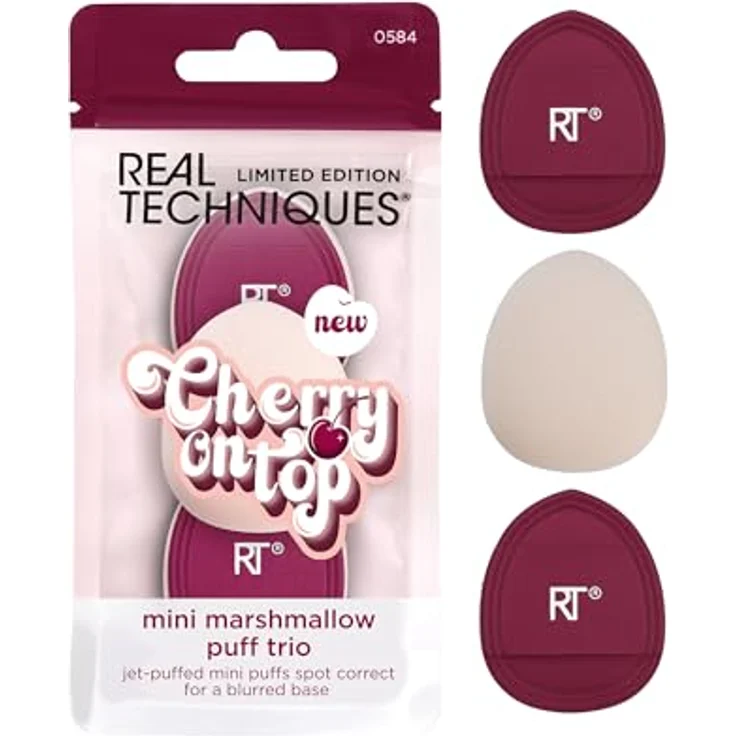 Real Techniques Mini Marshmallow Puff Trio Set, 3 weiche Make-Up Schwämme für makellose Basis, limitierte Auflage – Bild 1