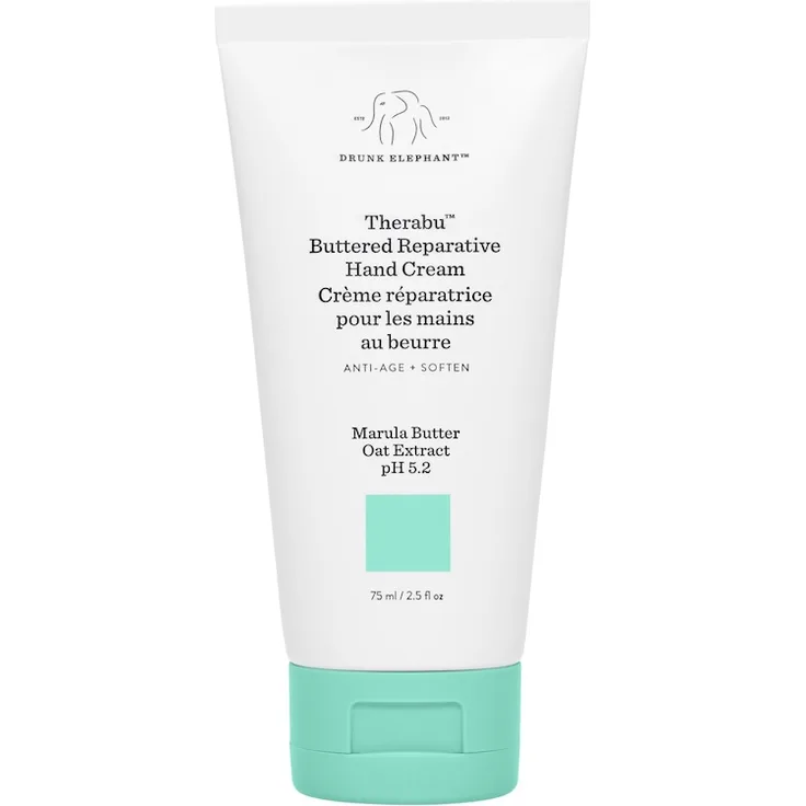 Drunk Elephant Therabu Handcream, 75 ml - 24h feuchtigkeitsspendende Handcreme mit Marula- und Sheabutter, pH 5,2, frei von ätherischen Ölen