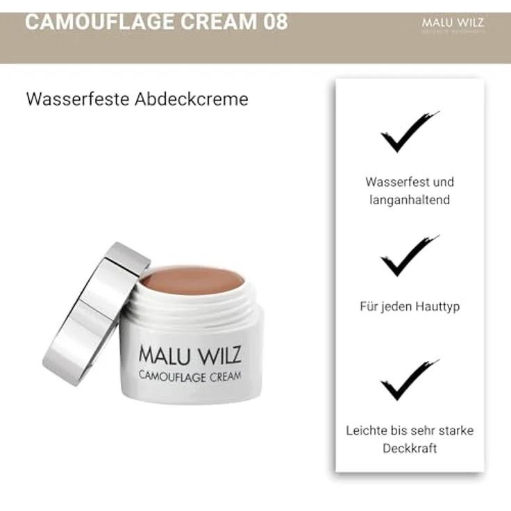 Malu Wilz Camouflage Cream Nr. 08 Brown Sugar 5g I Wasserfester Concealer für Tattoos und Hautanomalien – Bild 3