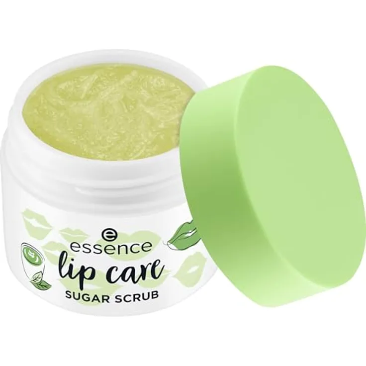 Essence Lippenpflege Lip Care SUGAR SCRUB, Lippenbalsam mit Matcha-Tee und Sheabutter, 9 g