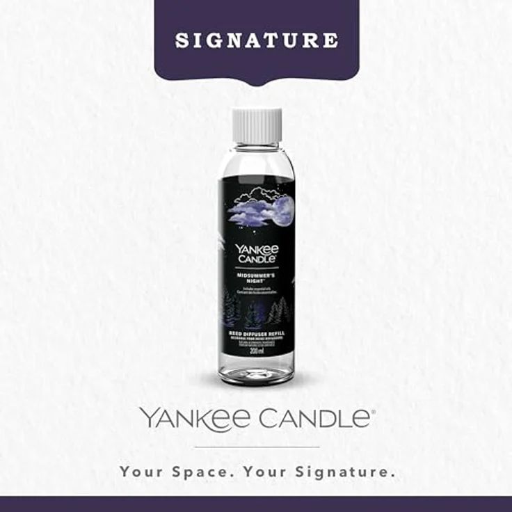 Yankee Candle Signature Nachfüllung für Diffusor mit Rattanstäbchen | Midsummer's Night | 200ml | bis zu 20 Wochen Duft | Perfekte Geschenke für Frauen – Bild 2