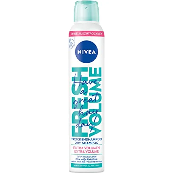 NIVEA Trockenshampoo Fresh Volume (200 ml), extra mildes Trockenshampoo Spray mit angenehmem Duft, Trockenhaarshampoo für extra Volumen & sofortige Frische – Bild 1