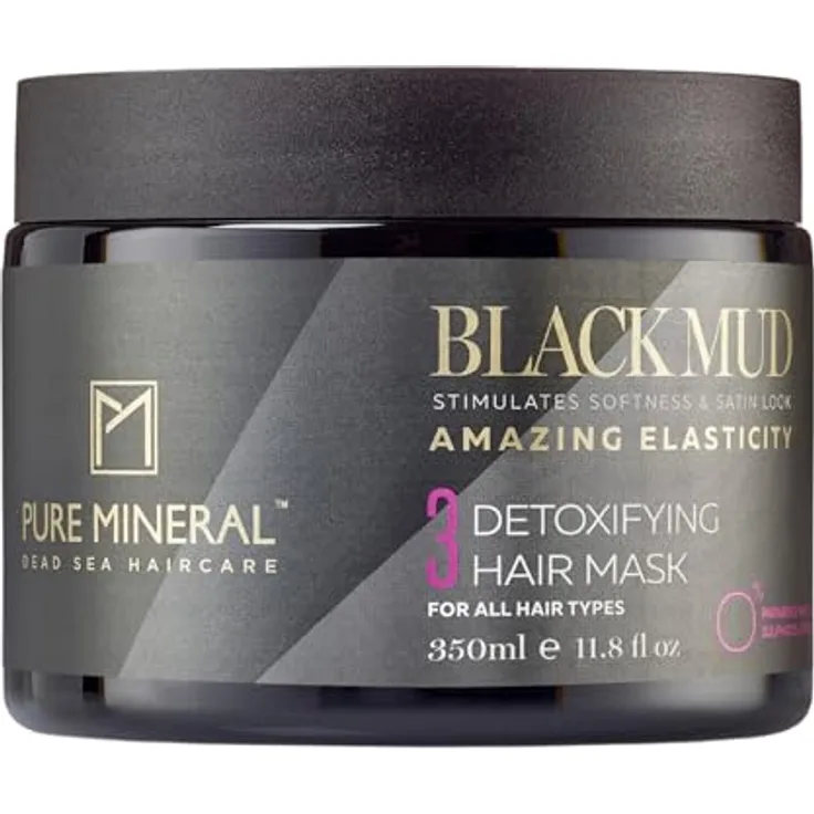 M PURE MINERAL DEAD SEA COSMETICS Pure Mineral Haarmaske mit Totes-Meer-Schlamm, feuchtigkeitsspendend, reinigend, beleben, ohne Sulfate, Parabene, Petrolatum, 350ml