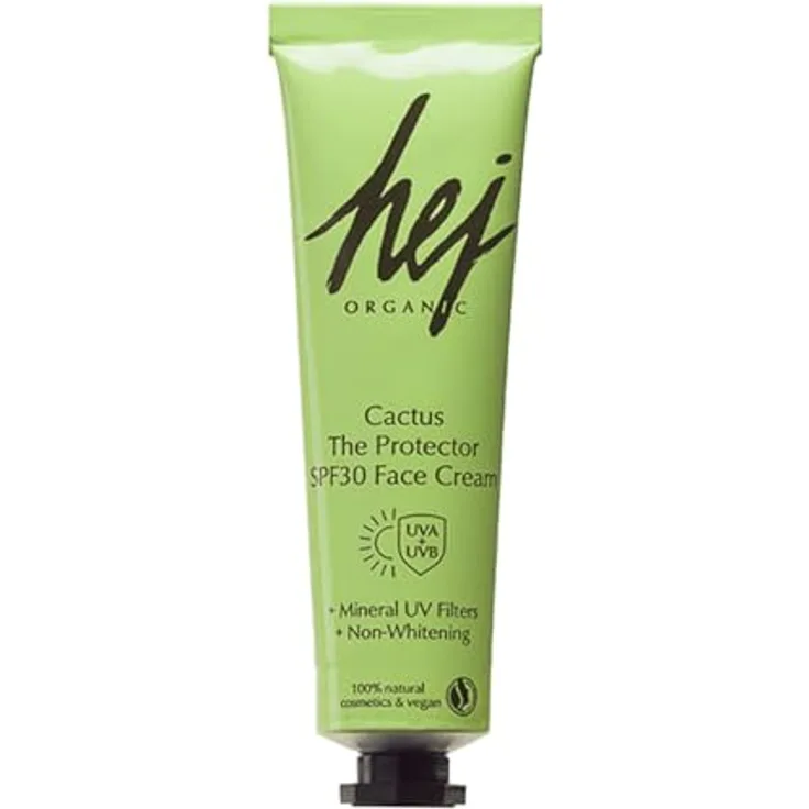 HEJ ORGANIC Gesichtscreme SPF30 Cactus (30 ml) Tagespflege mit UV-Filter, Vitamin-C und Hyaluronsäure, feuchtigkeitsspendend, schnell einziehend, 100% vegan