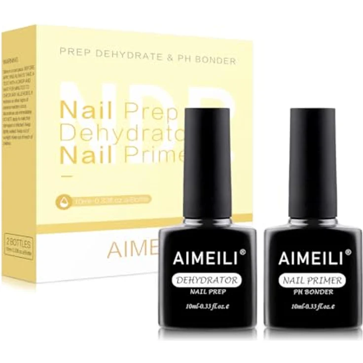 AIMEILI 2 x 10ml Dehydrator und Primer für Gelnägel, optimale Haftung für Acryl- und Gel-Nagellack, lufttrocknend – Bild 1