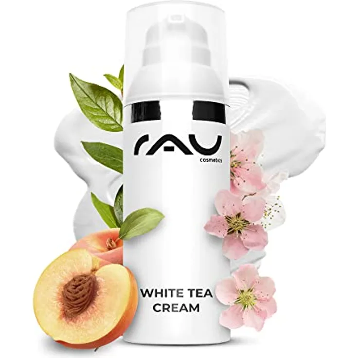 RAU Cosmetics Anti Aging Gesichtscreme White Tea Cream 50 ml - Antifaltencreme mit Weißem Tee, Aloe Vera & Shea Butter - Tagescreme gegen Falten - Trockene & Sensible Haut