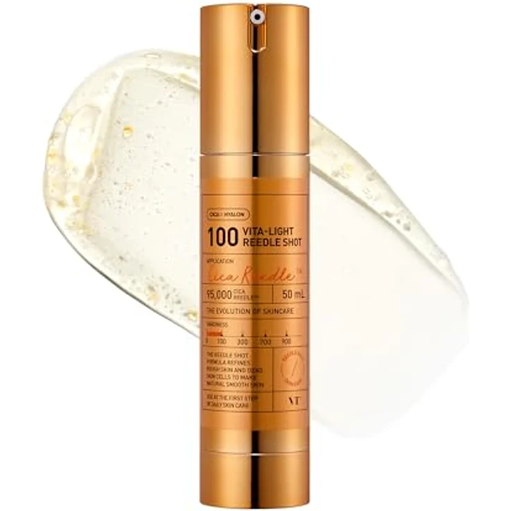 VT Cosmetics Vita-Light Reedle Shot 100, Serum mit Vitamin C Kapseln und Vitamin E, Feuchtigkeitspflege für empfindliche Haut, 1,69 Fl Oz (50 ml) – Bild 1