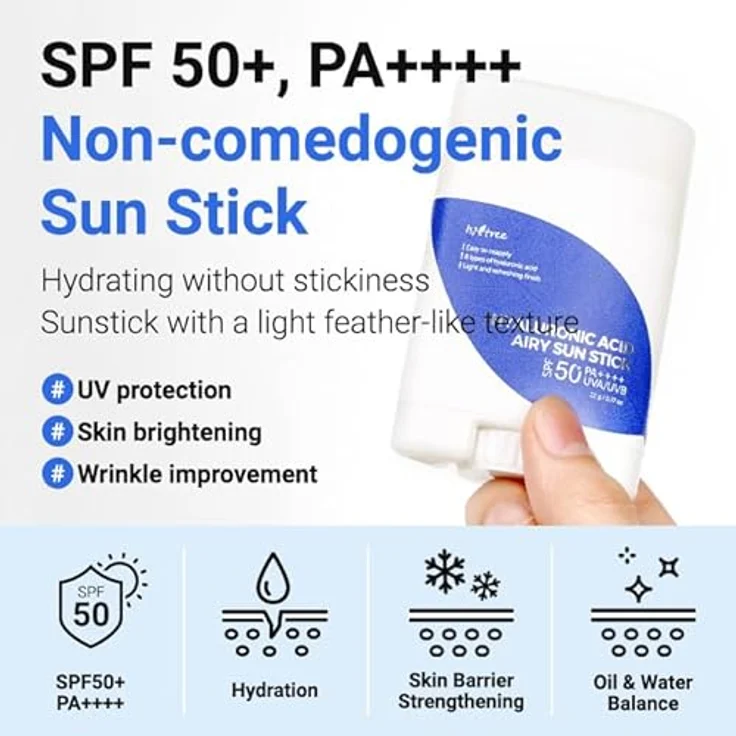 Isntree Hyaluronic Acid Balsam, schützendes Feuchtigkeitsmittel, SPF 50+, 22 g – Bild 3