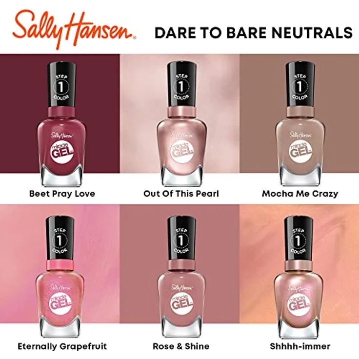 Sally Hansen Miracle Gel Nagellack ohne künstliches UV-Licht Totem-ly Yours, Braun, mit intensiv glänzendem Gel-Finish, Nr. 640, (1 x 14,7 ml) – Bild 4