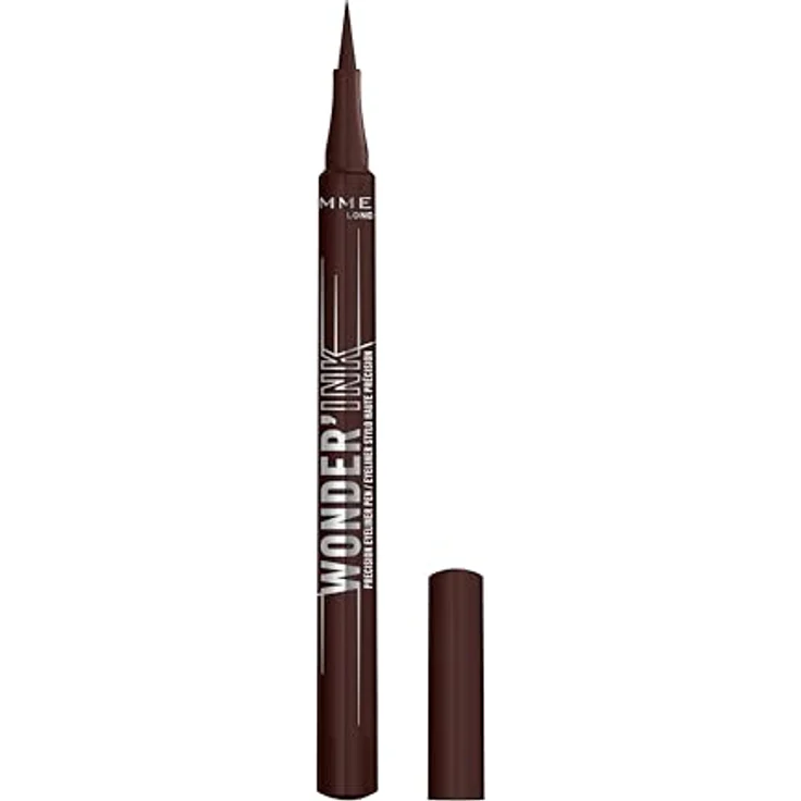 Rimmel Wonder'Ink 002 Spiced Chestnut Eyeliner, Präziser, hochpigmentierter Eyeliner mit mattem Finish, wasserfest und den ganzen Tag haltbar, 1 ml – Bild 1