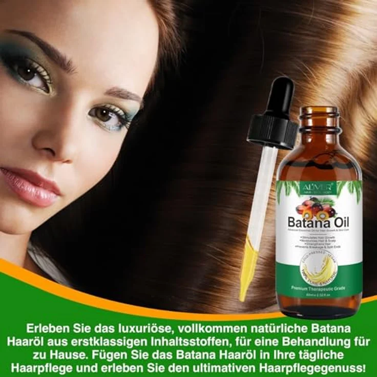 P-Beauty Bio Batana Öl 60ml, veganes Pflegeöl für Haarwuchs, Haut- und Nagelpflege, kaltgepresst, für alle Haartypen, gegen Haarausfall und Spliss – Bild 4