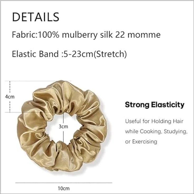 townssilk Seidenhaarschlaufe, 100% Maulbeerseide, 22 Momme, haarschonend, 2 Stück, dusty pink taupe – Bild 4