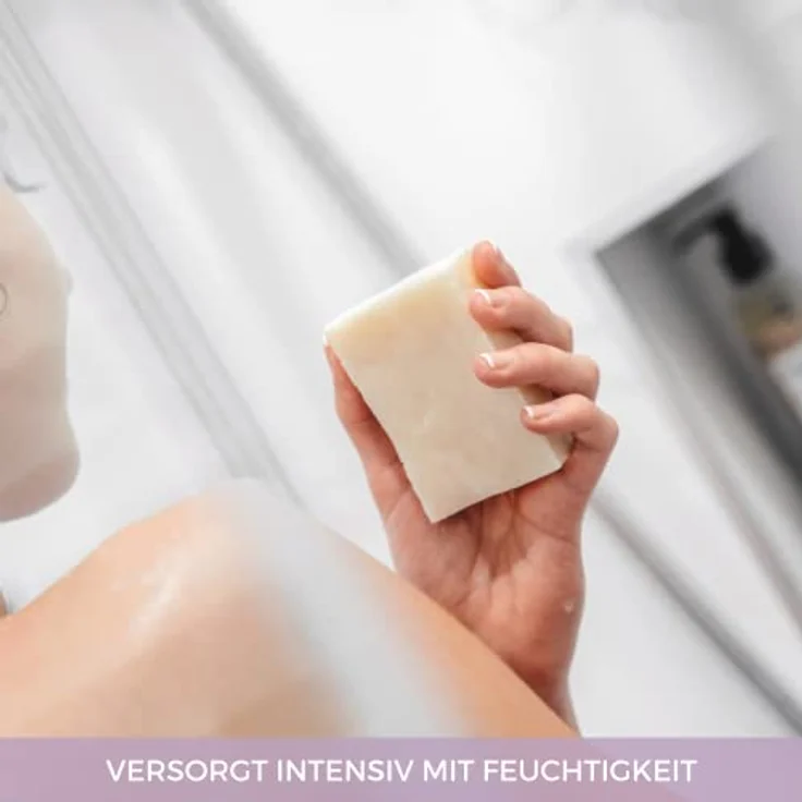 Meina Naturkosmetik - Bio Sandelholz Seife, Naturseife für trockene Haut mit Lavendel ohne Palmöl, Zertifiziert, Vegan, Nachhaltig, Handgemacht, Wie ein festes Duschgel - 100g – Bild 2